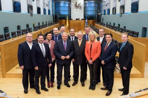 Les membres du Comité mixte dans la salle des séances plénières