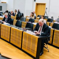 La délégation du Parlement de Wallonie dans l’hémicycle du Landtag de Sarre